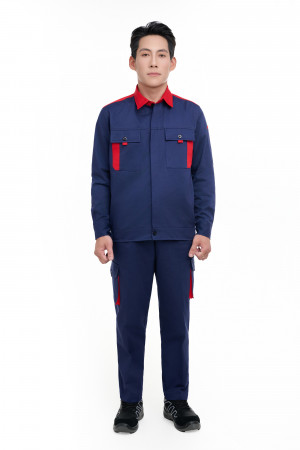 Quần áo bảo hộ - vải kaki liên doanh chéo 3/1 - màu xanh tím than