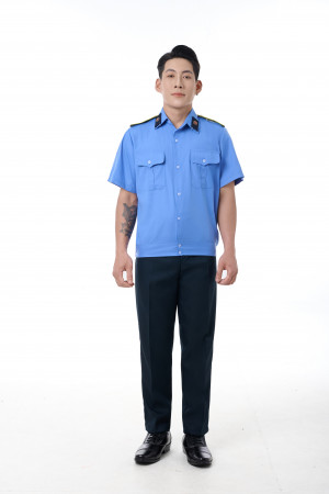 Đồng phục bảo vệ tay ngắn: áo bảo vệ cộc tay dáng bu-dông