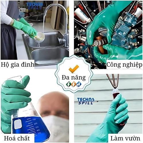 Găng tay cao su gia dụng được làm từ cao su nên đàn hồi tốt, bền và dễ sử dụng, có tính năng chống thấm nước, chống hoá chất, chống axit, chống dầu mỡ, giúp bảo vệ da tay an toàn.