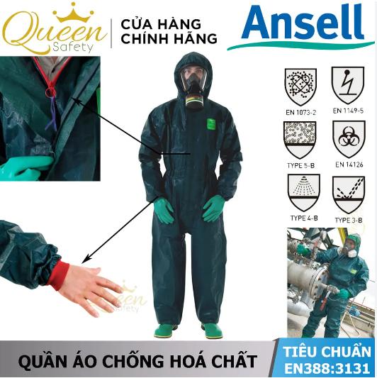 Quần áo chống hoá chất AlphaTec 4000 là loại quần áo bảo hộ chất lượng cao 3 lớp có khả năng chống hoá chất vượt trội, chống giọt bắn, ngăn bụi và vi khuẩn xâm nhập. 